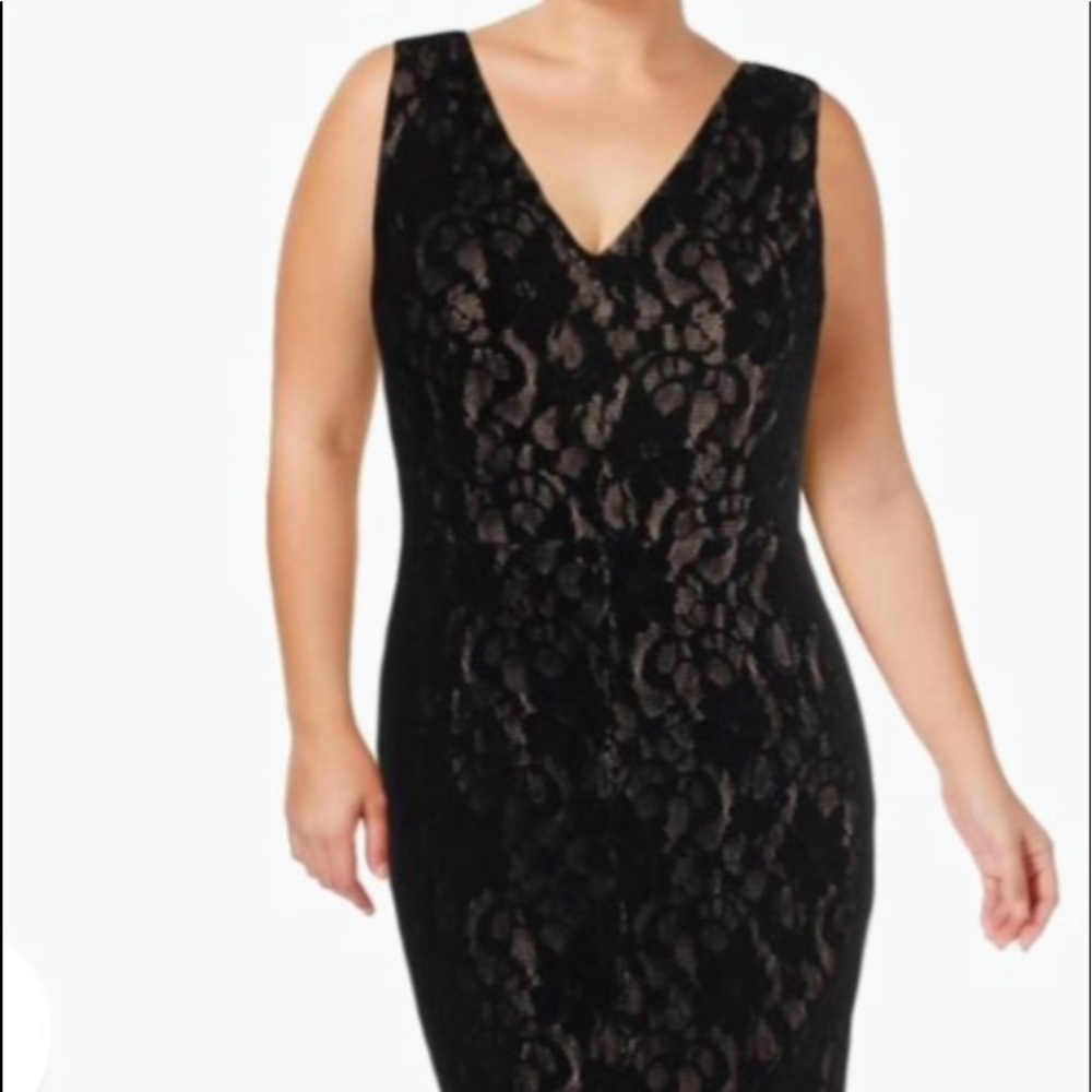 Lauren Ralph Lauren black velvet lace dress